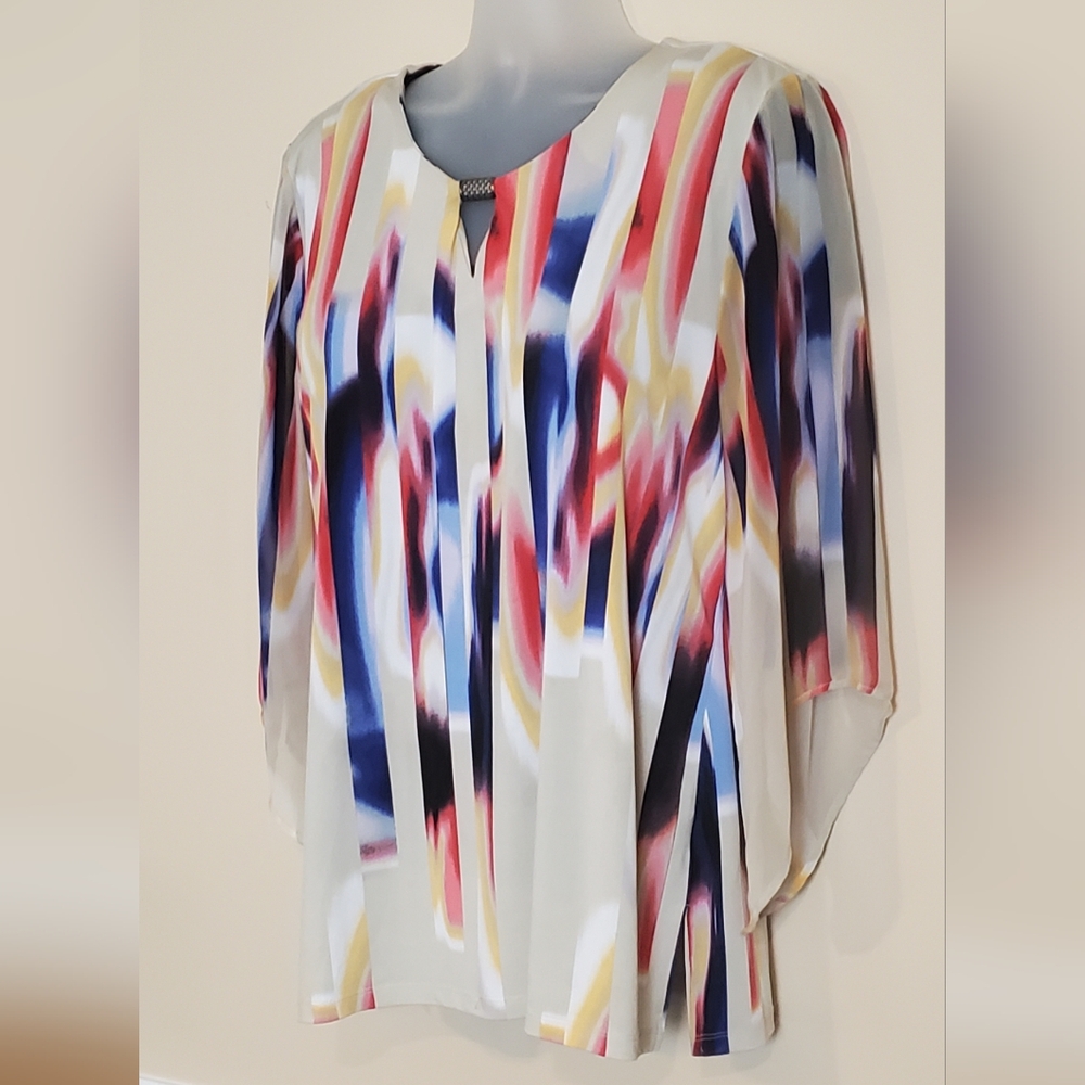 Vibrant JM Collection Blouse XL - Picture 2 of 8